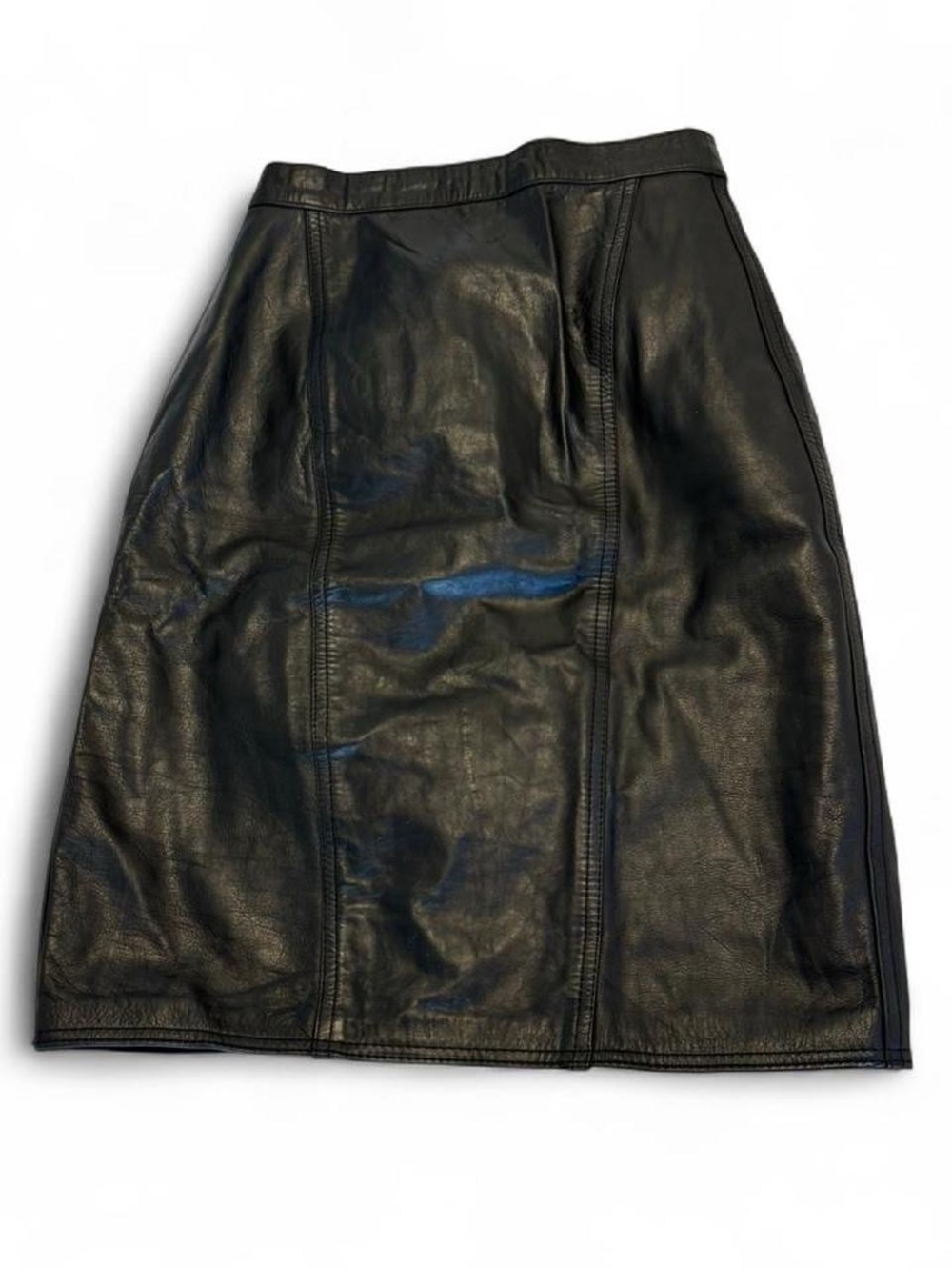 Vintage Genuine Leather Grunge Skirt Y2K Punk 80s
